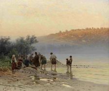 Fisherman on the Dnepr, 1898. Artist: Sergeyev, Nikolay Alexandrovich (1855-1919)