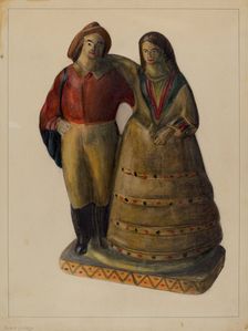 Fisherman and Woman, c. 1937. Creator: Mina Lowry