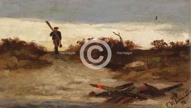 Fisherman by Water, 1886. Creator: Edward Mitchell Bannister.