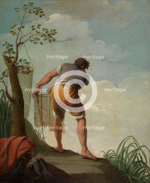 Fisherman casting nets, 1785. Creator: Zacarias Gonzalez Velazquez.