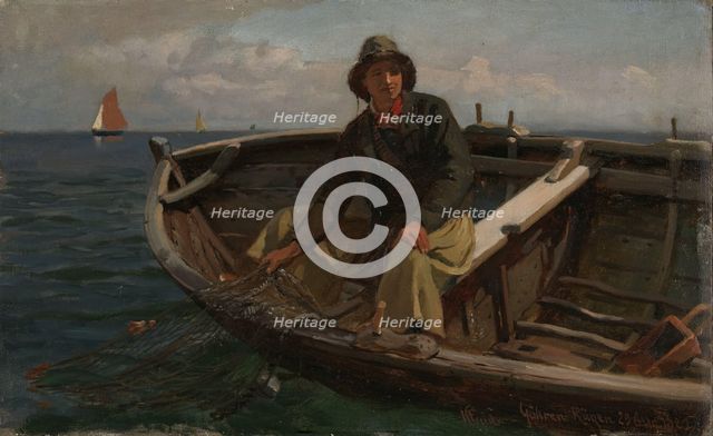 Fisherman from Rügen, 1882. Creator: Hans Gude.