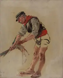 Fisherman's exercise for a painting called The Coast of Corsica, 1886. Creator: Aukusti Uotila