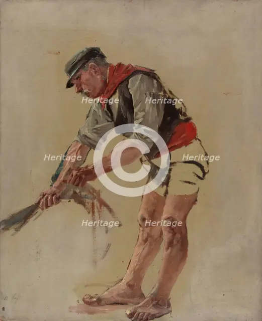 Fisherman's exercise for a painting called The Coast of Corsica, 1886. Creator: Aukusti Uotila.