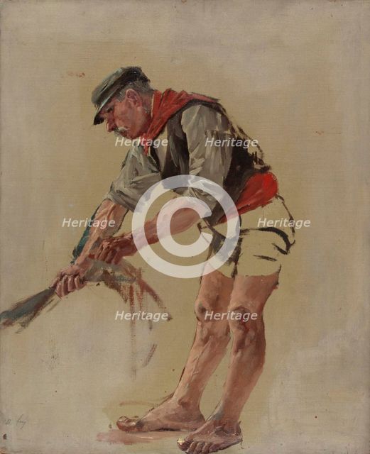 Fisherman's exercise for a painting called The Coast of Corsica, 1886. Creator: Aukusti Uotila.