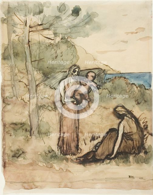 Fisherman's Family, c. 1883. Creator: Pierre Puvis de Chavannes.