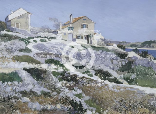Fisherman's houses on Lussin, 1913. Creator: Friedrich Beck.