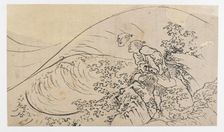 Fisherman Tossing Bait, Edo period, ca. 1830. Creator: Hokusai