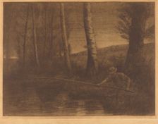 Fisherman with a Hoop-net (La peche a la truble). Creator: Alphonse Legros