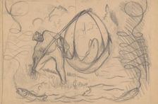 Fisherman with his Catch, 1925-1935. Creator: Arnold Peter Weisz-Kubincan