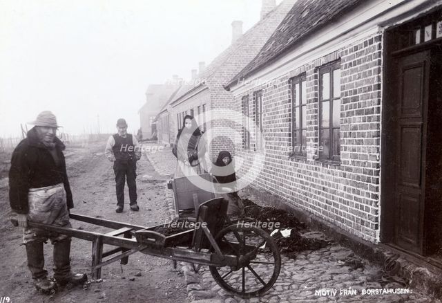 Fisherman with his wheelbarrow, Borstahusen, Landskrona, Sweden, c1900. Creator: Unknown.