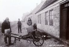 Fisherman with his wheelbarrow, Borstahusen, Landskrona, Sweden, c1900. Creator: Unknown