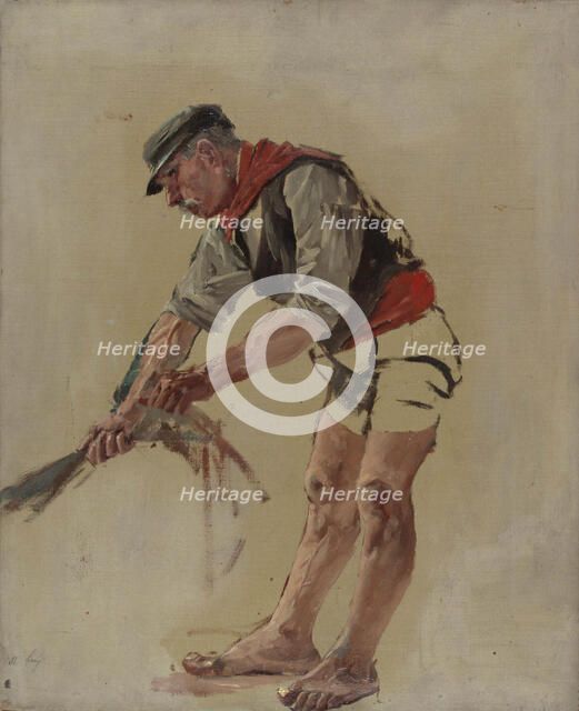 Fisherman's exercise for a painting called The Coast of Corsica, 1886. Creator: Aukusti Uotila.