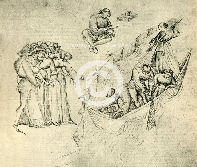 Fishermen, mid 15th century, (1943). Creator: Unknown.