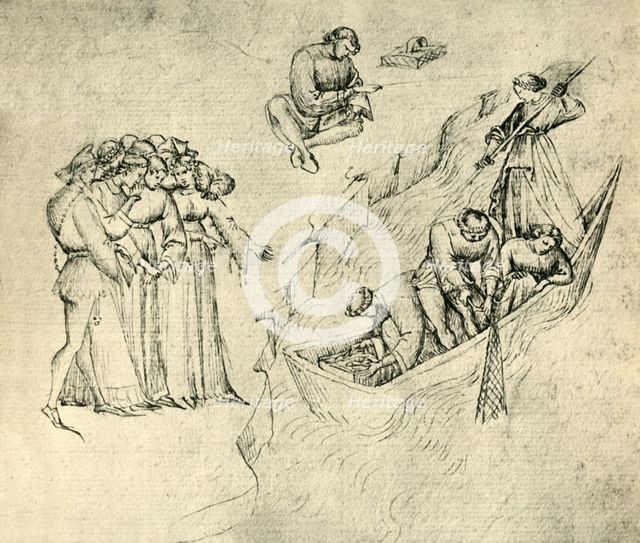 Fishermen, mid 15th century, (1943). Creator: Unknown.