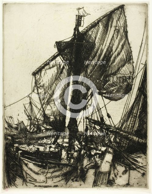 Fishermen of Chioggia, 1908. Creator: Donald Shaw MacLaughlan.