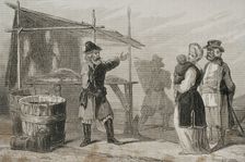 Fishermen of the Volga river, Russia, 1839. Creator: Augustin François Lemaitre