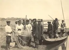 Fishermen on Lake Zaisan, 1909. Creator: Nikolai Georgievich Katanaev