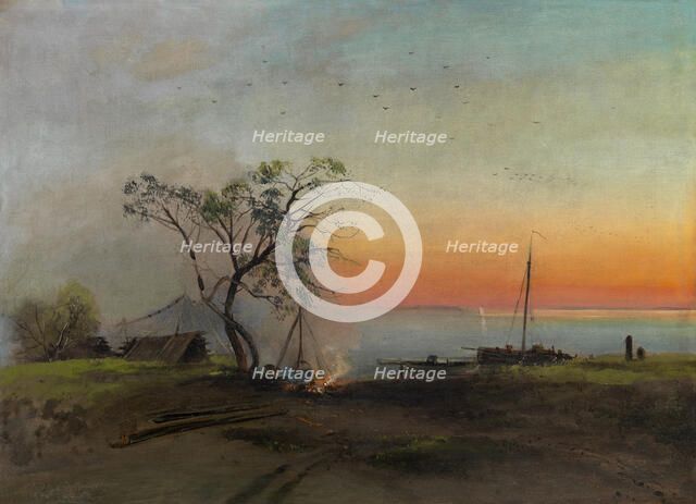 Fishermen on the Volga. Creator: Savrasov, Alexei Kondratyevich (1830-1897).