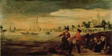 Fishermen on the Bank of the Amstel near the Pauwentuin, Amsterdam, c.1625-c.1630. Creator: Arent Arentsz