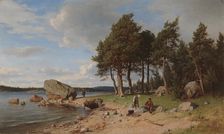 Fishermen on the Shore, 1865. Creator: Berndt Lindholm