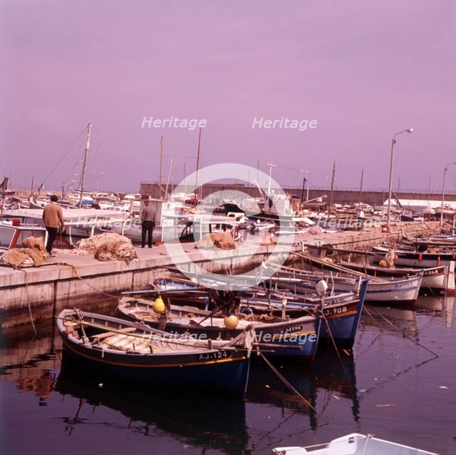 Fishermen and docks, Ajaccio, Corsica, c1955. Creator: Arthur Charles Kirby Ware.