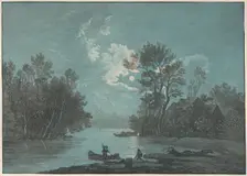 Fishermen by Moonlight, ca. 1750-1800. Creator: Claude-Joseph Vernet