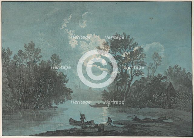 Fishermen by Moonlight, ca. 1750-1800. Creator: Claude-Joseph Vernet.