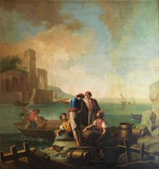 Fishermen by a port, 1785. Creator: Zacarias Gonzalez Velazquez