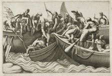 Fishermen Catching a Sea Monster, 1560/70. Creator: Adamo Scultori