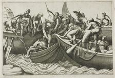 Fishermen Catching a Sea Monster, 1560/70. Creator: Adamo Scultori