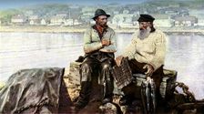 Fishermen, fishing town of Molle, on the headlands of Kullen in the Kattegat, Sweden, c1923