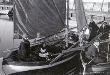 Fishermen in their boats on Öresund, Borstahusen, Landskrona, Sweden, c1900