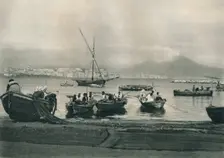 Fishermen putting to sea, Naples, Italy, 1927. Artist: Eugen Poppel
