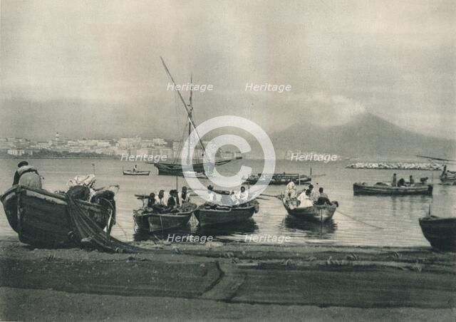 Fishermen putting to sea, Naples, Italy, 1927. Artist: Eugen Poppel.