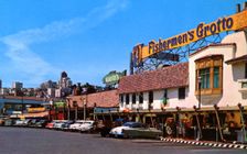 Fishermen's Grotto and Alioto's seafood restaurants, San Francisco, California, USA, 1957