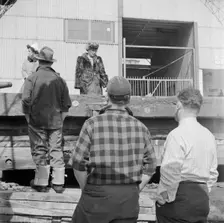 Fishermen's families often make trips down from New England towns to be..., New York, 1943. Creator: Gordon Parks