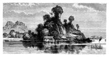 Fishermen's huts, Borneo, 19th century.Artist: T Weber