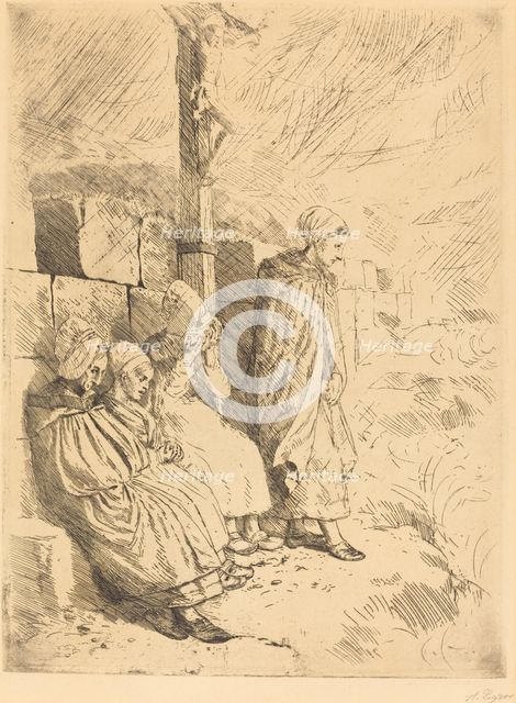 Fishermen's Wives (Femmes de pecheurs). Creator: Alphonse Legros.