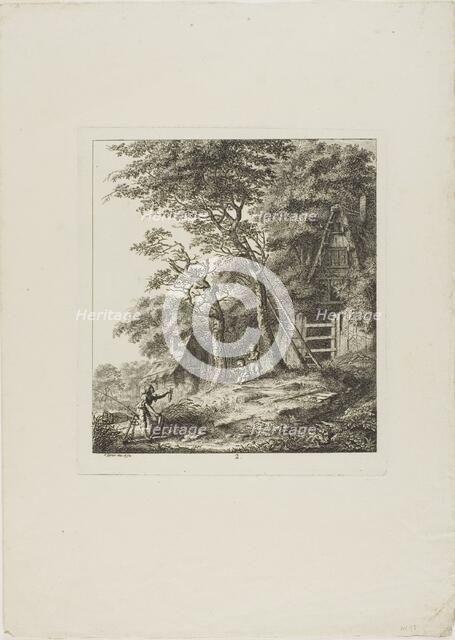 Fishermen with Children, plate two from Paysages Dédiés à M. Warelet, 1764. Creator: Salomon Gessner.