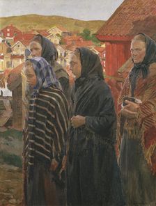 Fishermen's Wives Returning from Church, 1899. Creator: Carl Wilhelmson