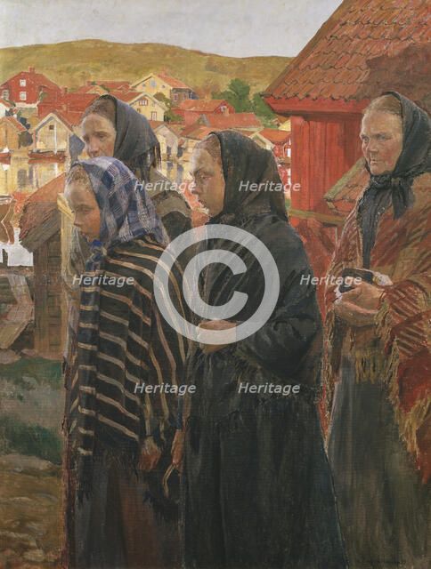 Fishermen's Wives Returning from Church, 1899. Creator: Carl Wilhelmson.