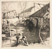 Fishermen's Quarters (Saint-Jean-de-Monts), 1915. Creator: Auguste Louis Lepère (French, 1849-1918)