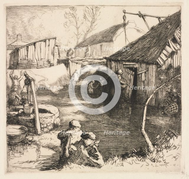 Fishermen's Quarters (Saint-Jean-de-Monts), 1915. Creator: Auguste Louis Lepère (French, 1849-1918).