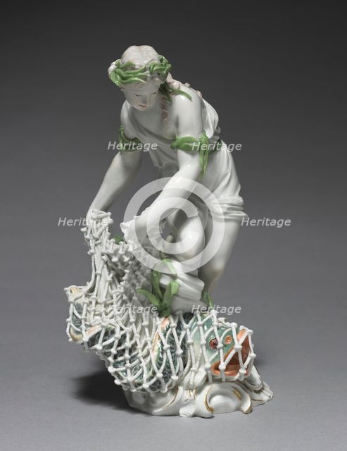Fisherwoman, c. 1765. Creator: Ludwigsburg Porcelain Factory (German); Johann Christian Wilhelm Beyer (German, 1725-1806).