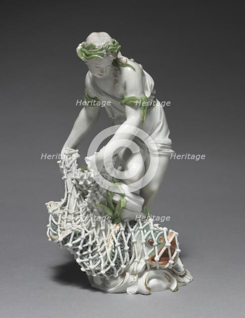 Fisherwoman, c. 1765. Creator: Ludwigsburg Porcelain Factory (German); Johann Christian Wilhelm Beyer (German, 1725-1806).