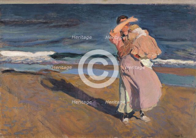 Fisherwoman with child, Valencia, 1908. Creator: Sorolla y Bastida, Joaquín (1863-1923).