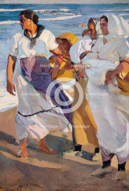 Fisherwomen from Valencia. Artist: Sorolla y Bastida, Joaquín (1863-1923)