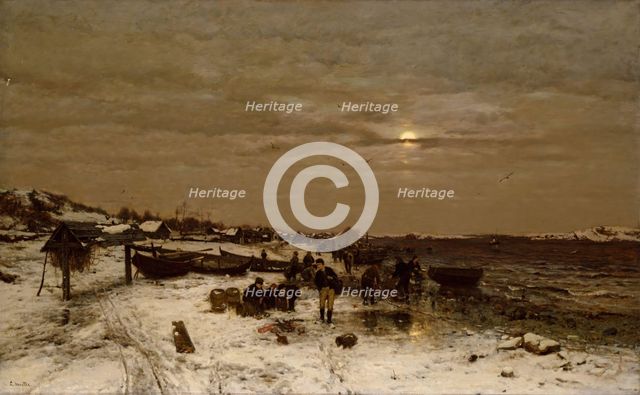 Fishing Village on the Norwegian Coast, 1878. Creator: Ludwig Munthe.