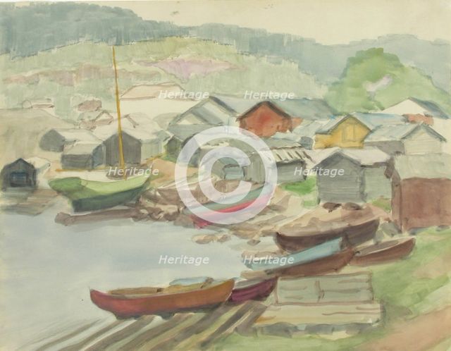 Fishing village in Suursaari, 1933. Creator: Evert Roos.