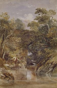 Fishing, A Risky Position, 1843. Creator: David Cox the Younger